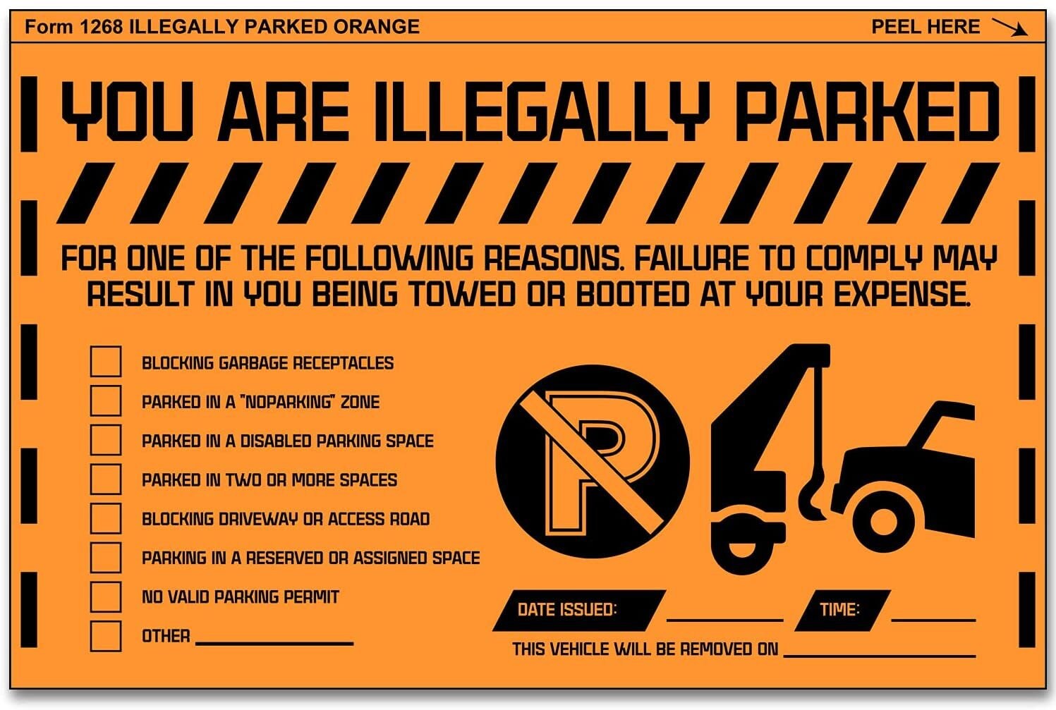 Parking Violation Stickers for Vehicles (orange) 8