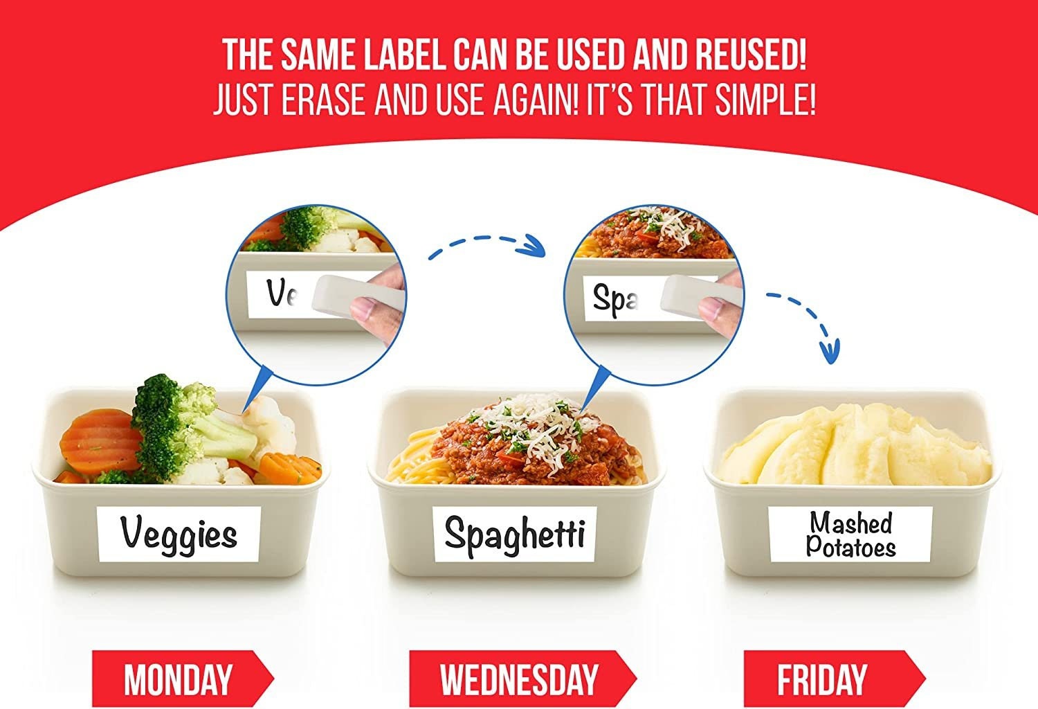 MESS Reusable Labels for Food Containers Erasable Kitchen Etsy