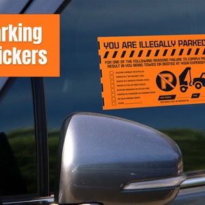 Parking Violation Stickers for Vehicles (Orange) 8&quot;x5&quot;- 100 Insanely Sticky Stickers