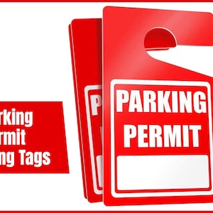Parking Permit Hang Tags (Red) 50 TOUGH and THICK Write-On Parking Tags