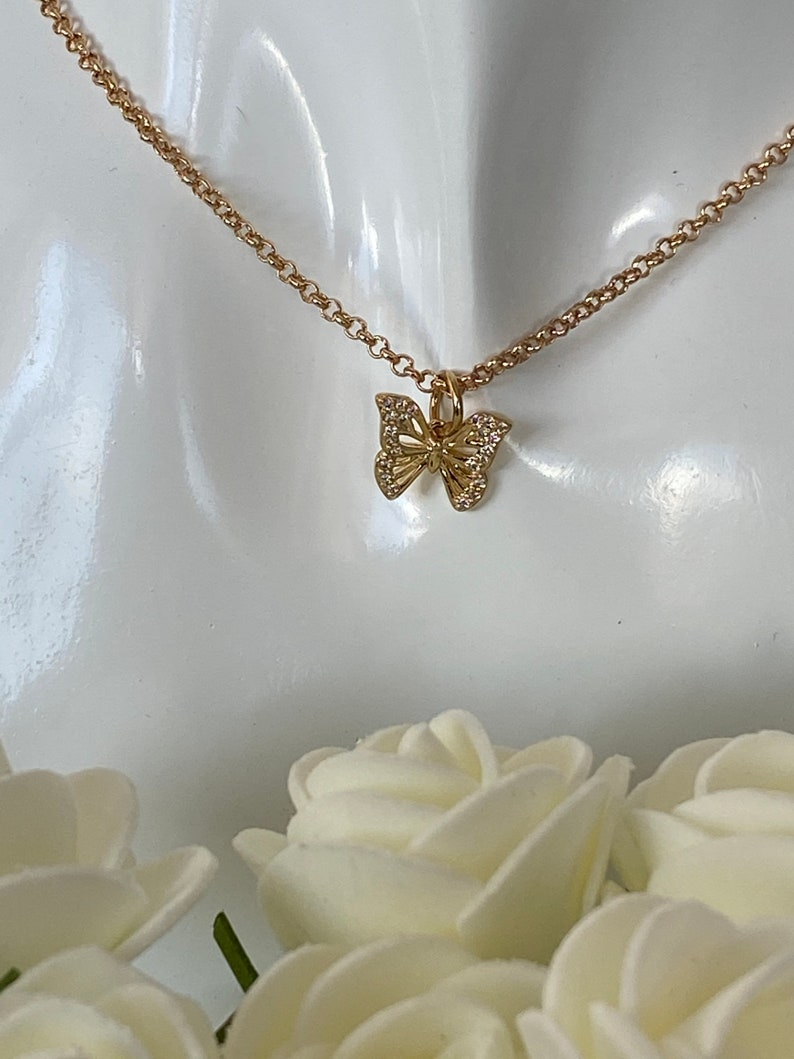 charm necklace bridesmaid gift gold spring butterfly necklace mothers day gift birthday gift for her