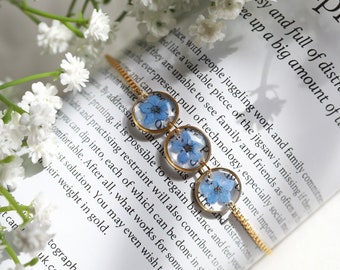 Handmade Forget Me Not Bracelet Adjustable Bracelet Gift for her