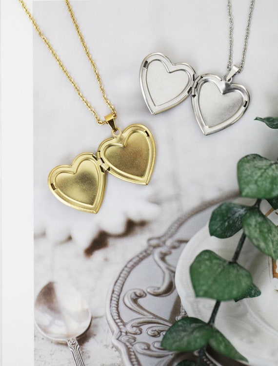 Handmade Locket Pressed Natural Flower Stainless Steel Heart