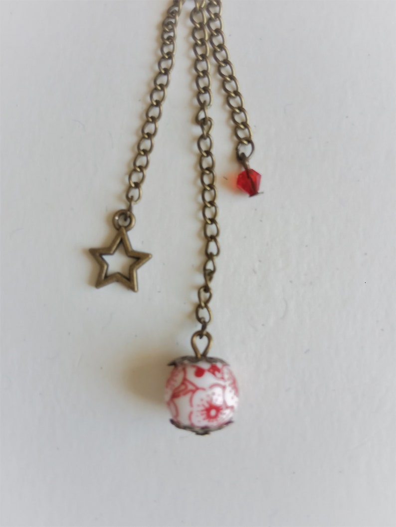 Lovely Vintage Ceramic Pearls Pendant Earrings