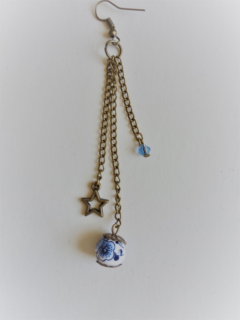 Lovely Vintage Ceramic Pearls Pendant Earrings