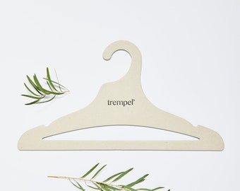 Adult Gray Personalized Cardboard Hangers with Crossbar Resistant Sustainable by TREMPEL