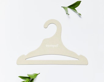 Grijze gepersonaliseerde kartonnen hangers voor kinderen met dwarsbalkbestendig Duurzaam van TREMPEL