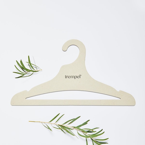 Adult Gray Personalized Cardboard Hangers with Crossbar Resistant Sustainable by TREMPEL