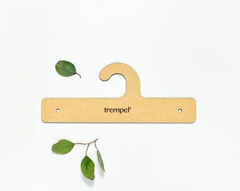 Carpet Sample Wood Hangers Personalized Sustainable Eco Friendly Recycled by TREMPEL