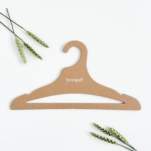Cabides de papelão personalizados marrons adultos com barra transversal, resistentes à moda, sustentáveis, ecológicos, reciclados por TREMPEL