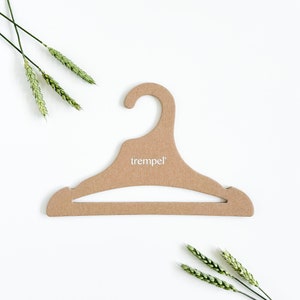 Perchas de cartón personalizadas para niños con travesaño Marrón Resistente a la moda Sostenible Ecológico Reciclado por TREMPEL