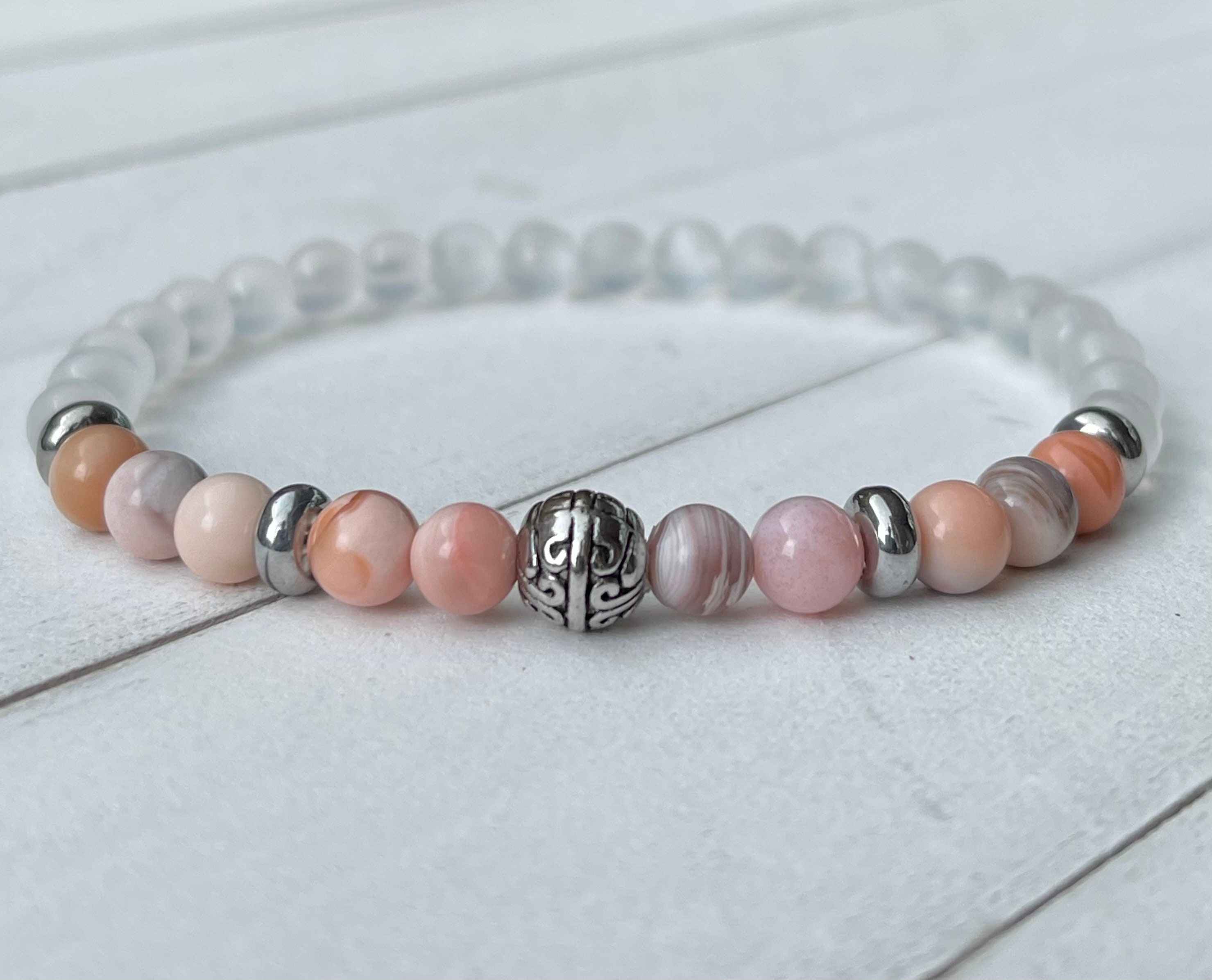 Women's Stretch Cord Bracelet 7.5mm Stainless Steel Metal Etsy