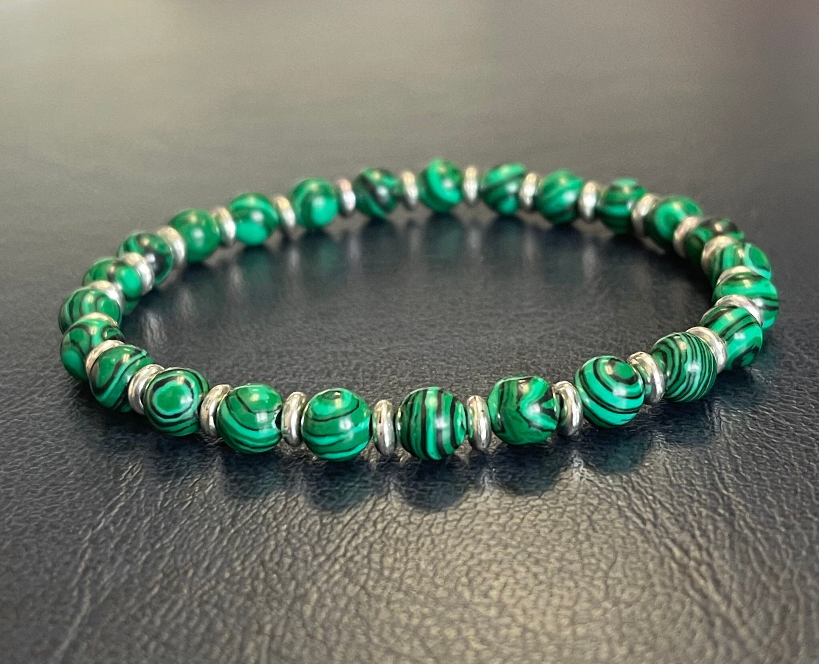 Men's/Women's Stretch Cord Bracelet with 6mm Synthetic Etsy