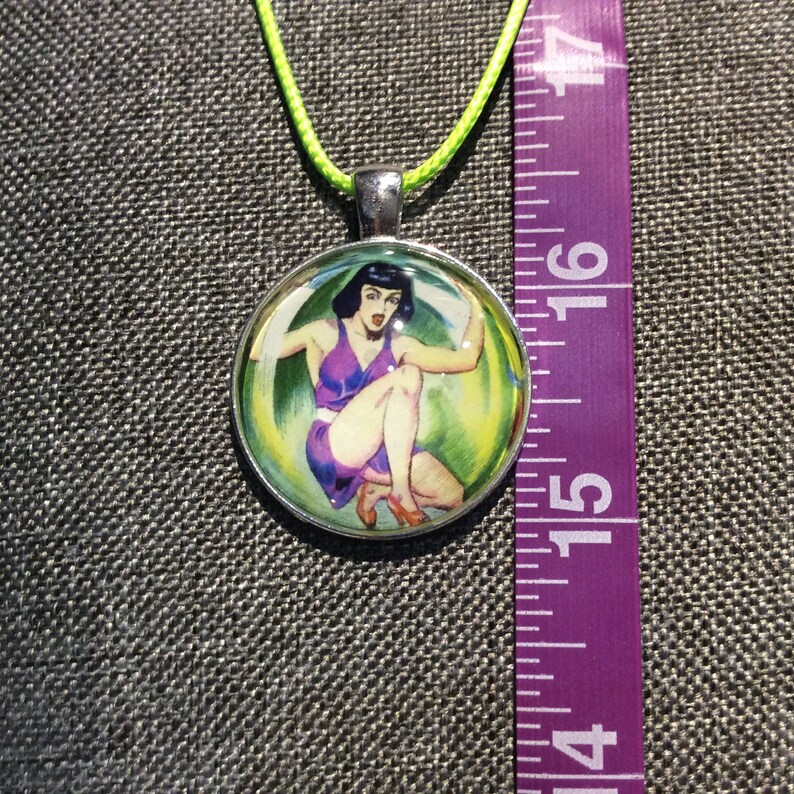 PendantNecklace With Mid-Century Sci-Fi Comic Art Image