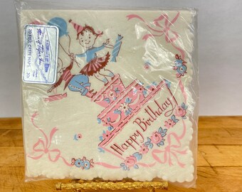 Swan Mill Crepe Napkins with Gold Accents and Blue and Pink Flowers