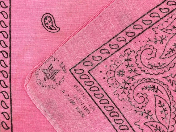 Faded Dark Pink Paisley Bandana, All Cotton  RN 1… - image 5