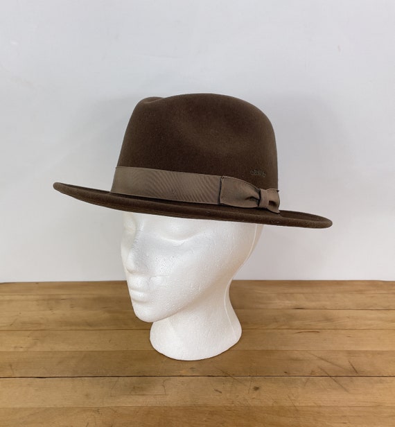 Brown Wool Felt Orvis Packable Fedora Hat, Size Me