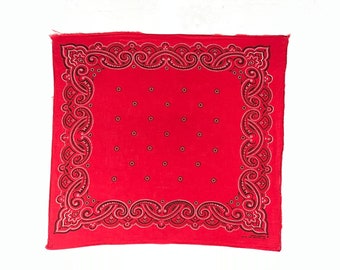 Red, White and Black Bandana, Washfast Colors All Cotton RN 14193 Red, White and Black Bandana