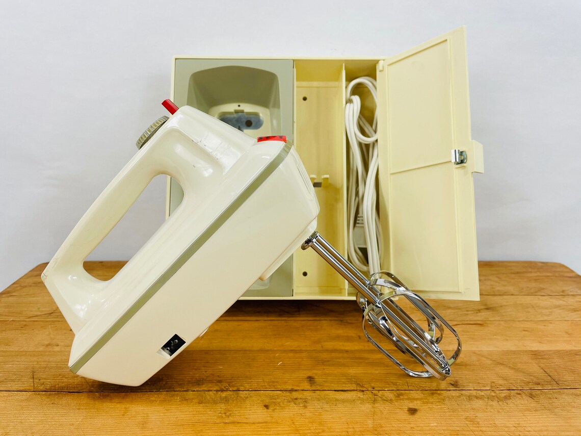 Vintage Working Sears Kenmore Hand Mixer in Wall Mount Storage Etsy