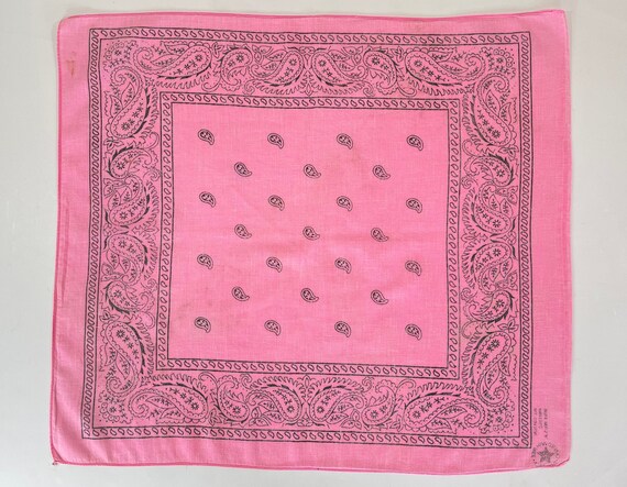 Faded Dark Pink Paisley Bandana, All Cotton  RN 1… - image 3
