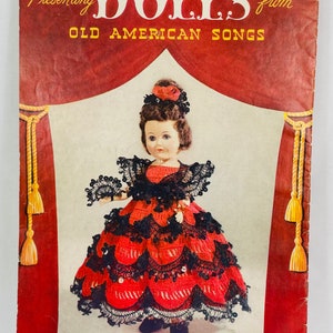 1952 J & P Coats Clark's ONT Book No. 292 First Edition Old American Songs Dolls Crochet Dresses/Outfits, Vintage Crochet Booklet image 8