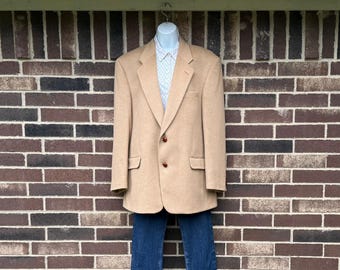 Tan Camel Hair Blazer by Evan Picone, Mens Tag Size 42R, Blazer Sold by Hecht's