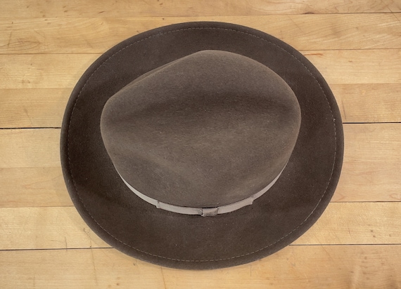 Brown Wool Felt Orvis Packable Fedora Hat, Size M… - image 5