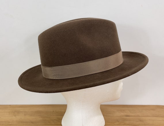 Brown Wool Felt Orvis Packable Fedora Hat, Size M… - image 3