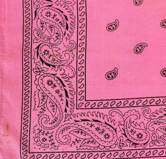 Faded Dark Pink Paisley Bandana, All Cotton  RN 1… - image 2