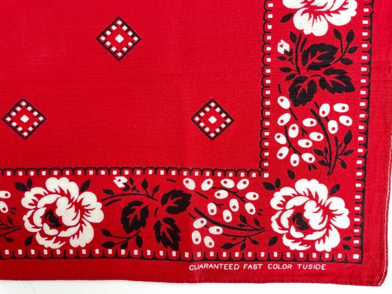 Red Cotton Bandana by Tuside, Guaranteed Fast Col… - image 2