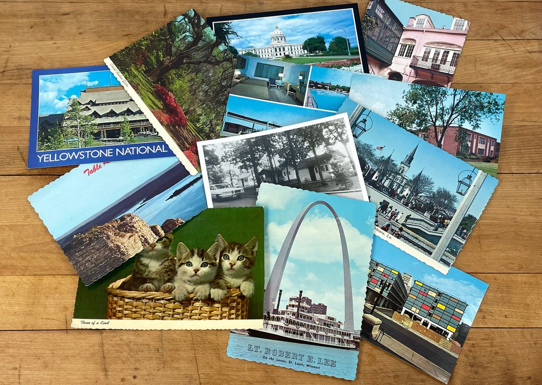 Set of 12 Vintage Unused Postcards From Around the USA Etsy