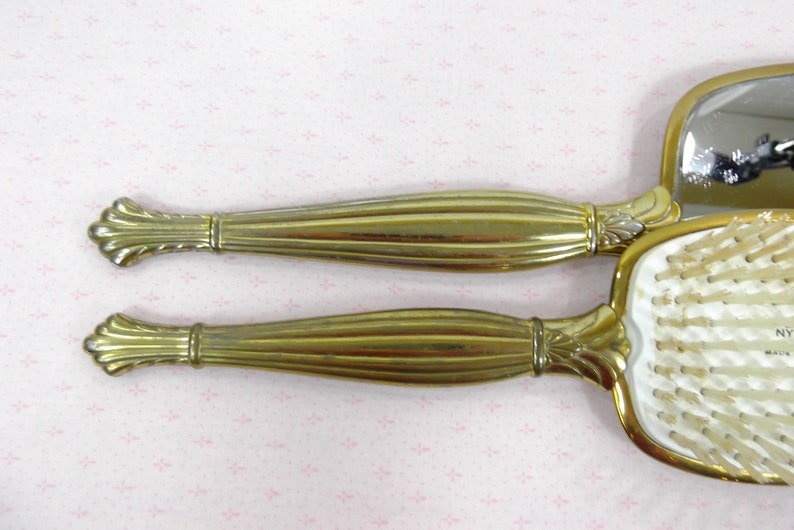 Vintage Vanity Set Matching Hand Mirror Hair Brush Powder Etsy UK