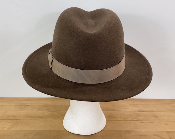 Brown Wool Felt Orvis Packable Fedora Hat, Size M… - image 2