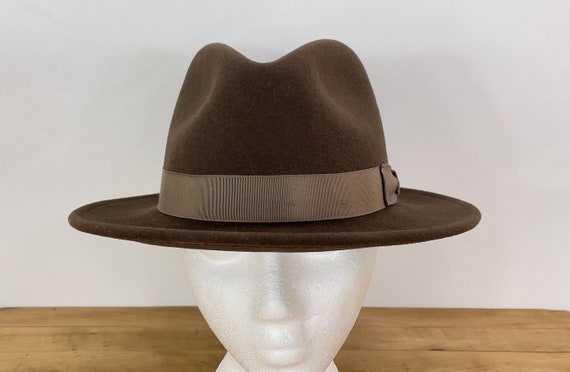 Brown Wool Felt Orvis Packable Fedora Hat, Size M… - image 4