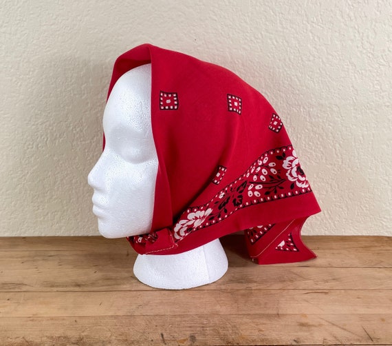 Red Cotton Bandana by Tuside, Guaranteed Fast Col… - image 7