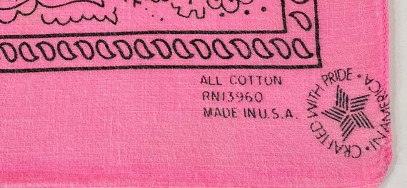 Faded Dark Pink Paisley Bandana, All Cotton  RN 1… - image 4