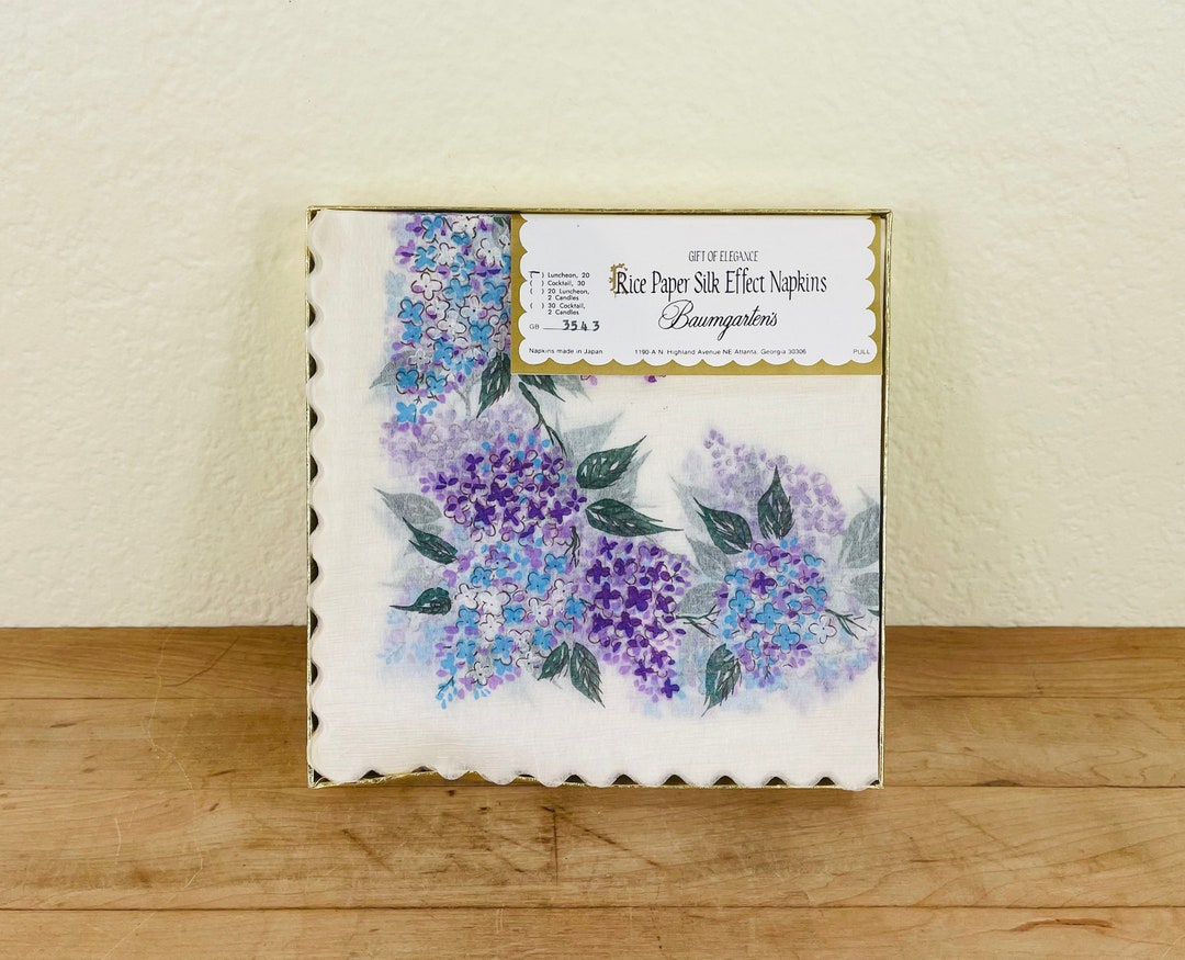 Rice Paper Luncheon Napkins in Original Box by Baumgarten Etsy