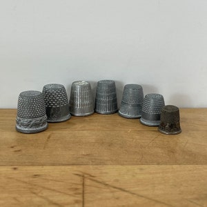 Metal Unmarked  Sewing Thimbles, Set of 7, All Included