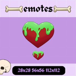 Spooky Heart Emote for Twitch Witchy Gothic Emote for Streaming