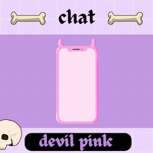 Spooky Demon Phone Chat Box Witchy Chatbox Devil for Streaming for Twitch Youtube Pink