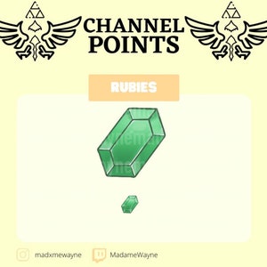 Zelda Rubie Channel Points Emerald Emote for Twitch Gem Emote