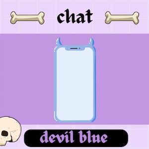 Spooky Demon Phone Chat Box Witchy Chatbox Devil for Streaming for Twitch Youtube Blue