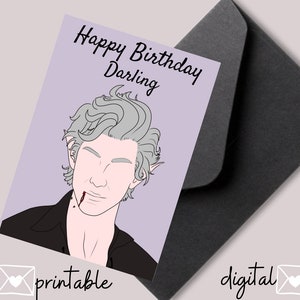 Spooky Birthday Card Printable Vampire Astarion Celebration Card Baldurs Gate Birthday Card