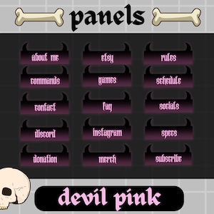 22 cute spooky pink devil twitch panel gothic halloween panels for streaming