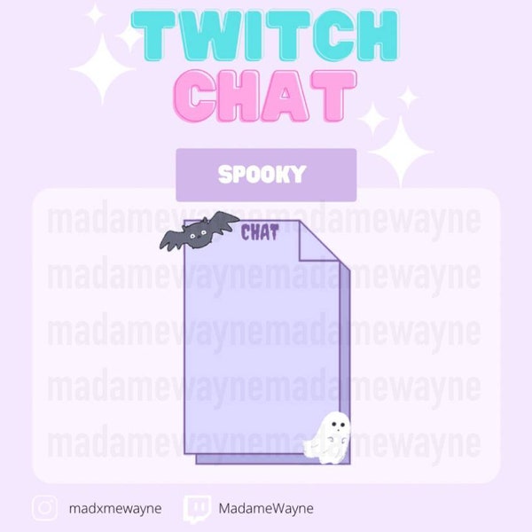 Spooky Chat Box for Twitch | Live Stream Chat Box, Halloween, Cute