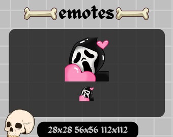 Ghostface Scream Love Emote Dead by Daylight Twitch Emote Streaming Goth Halloween Spooky Emote