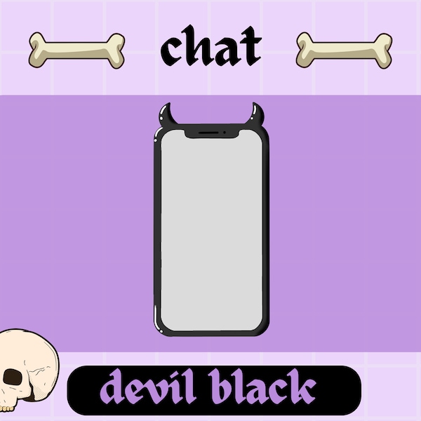 Spooky Demon Phone Chat Box Witchy Chatbox Devil for Streaming for Twitch Youtube Black