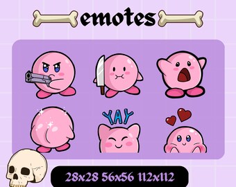 Kirby Emote for Twitch Nintendo Emote for Stream Youtube Emote Chibi