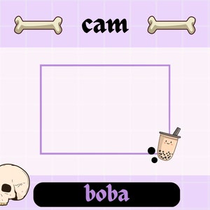 Boba Cam Frame Kawaii Bubble Tea Webcam Borde Twitch Streaming