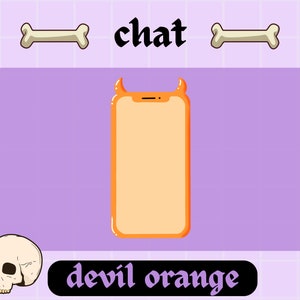 Spooky Demon Phone Chat Box Witchy Chatbox Devil for Streaming for Twitch Youtube Orange